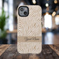 Personalized Zebra Animal Print Cover, Tough Magnetic MagSafe® iPhone® 13, 14, 15, 16, 17, Pro, Pro Max, Plus Cases (Custom Name).