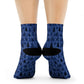 Winter Wonderland Navy Crew Socks - Soft & Elastic Polyester/Spandex Blend - One Size Fits All