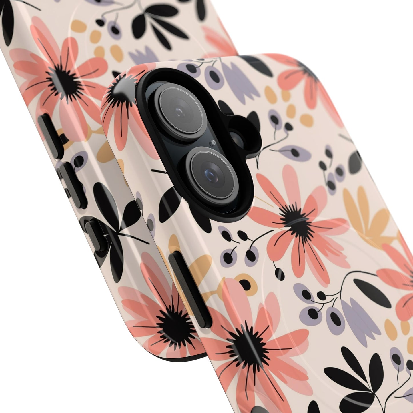 Stylish Soft Petal Noir iPhone Case, Floral iPhone Accessory for Her, Tough iPhone Magnetic Cases, Trendy iPhone Cover, Gift for Friends, Summer Vibes