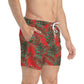 Red Tropical Bliss Swim Trunks (AOP)