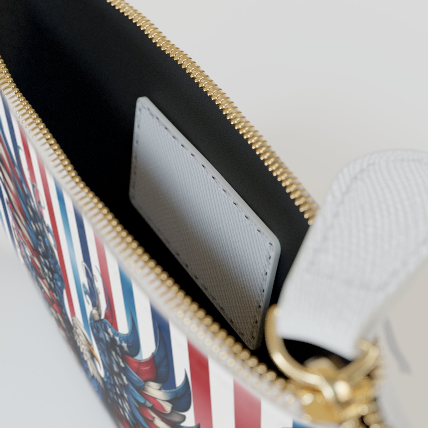 Patriotic Pride Eagle Mini Clutch Bag - Stylish Zipper Pouch for Events & Celebrations