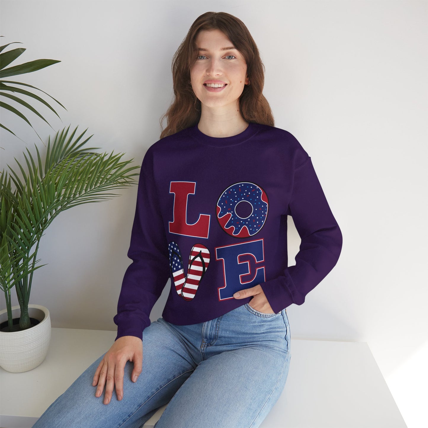 Patriotic LOVE Unisex Heavy Blend™ Crewneck Sweatshirt