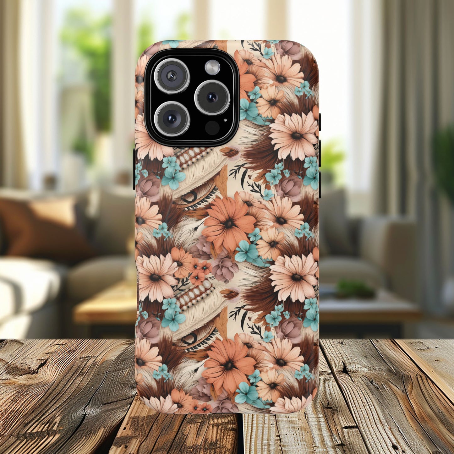 Spirit in Bloom Tough iPhone Magnetic Cases, Cute iPhone Accessories, Flower Design, Gifts for iPhone 14, 15, 16, 17, Pro Max, Boho Style, Western Style