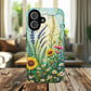 Floral Stained Harmony Glass Tough Magnetic Phone Case | Nature Inspired Design | Durable Protection | Gift for Nature Lovers | Spring Vibe