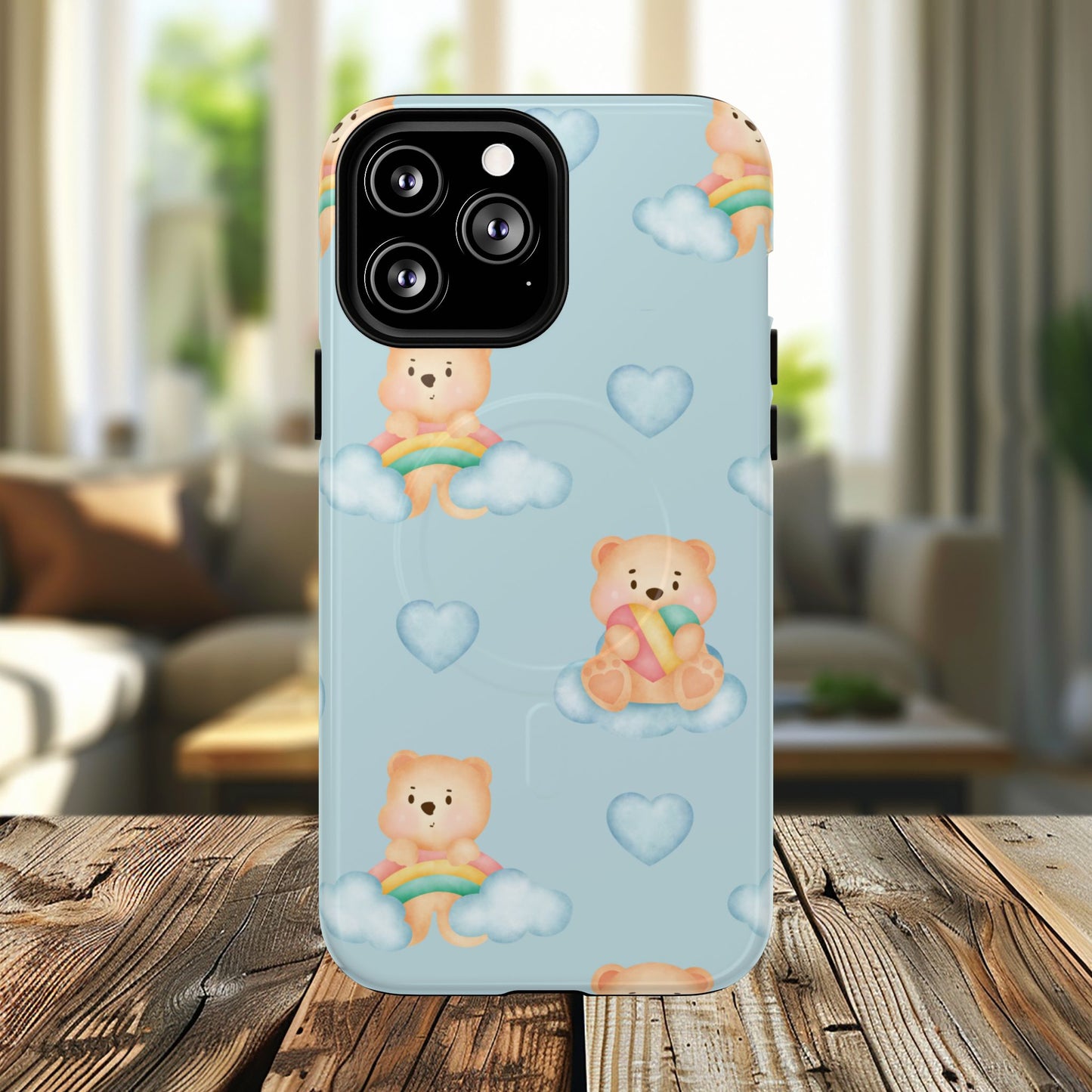 Cute Bear Magnetic iPhone Case, Kid-Friendly iPhone Cover, Stylish Cell Accessory, Gift for Kids, Durable Design for Any Occasion