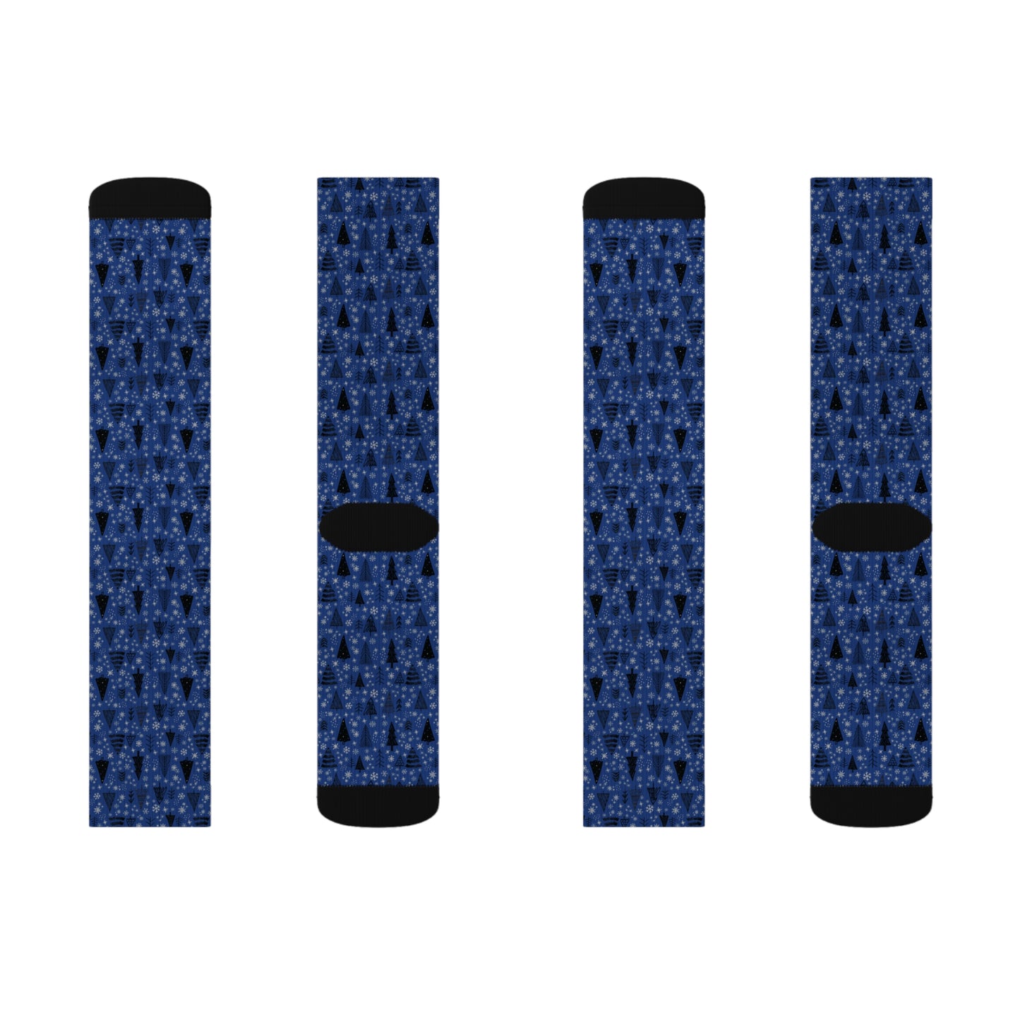 Winter Wonderland Navy Sublimation Socks - High-Quality Comfort with Stylish Sublimated Print