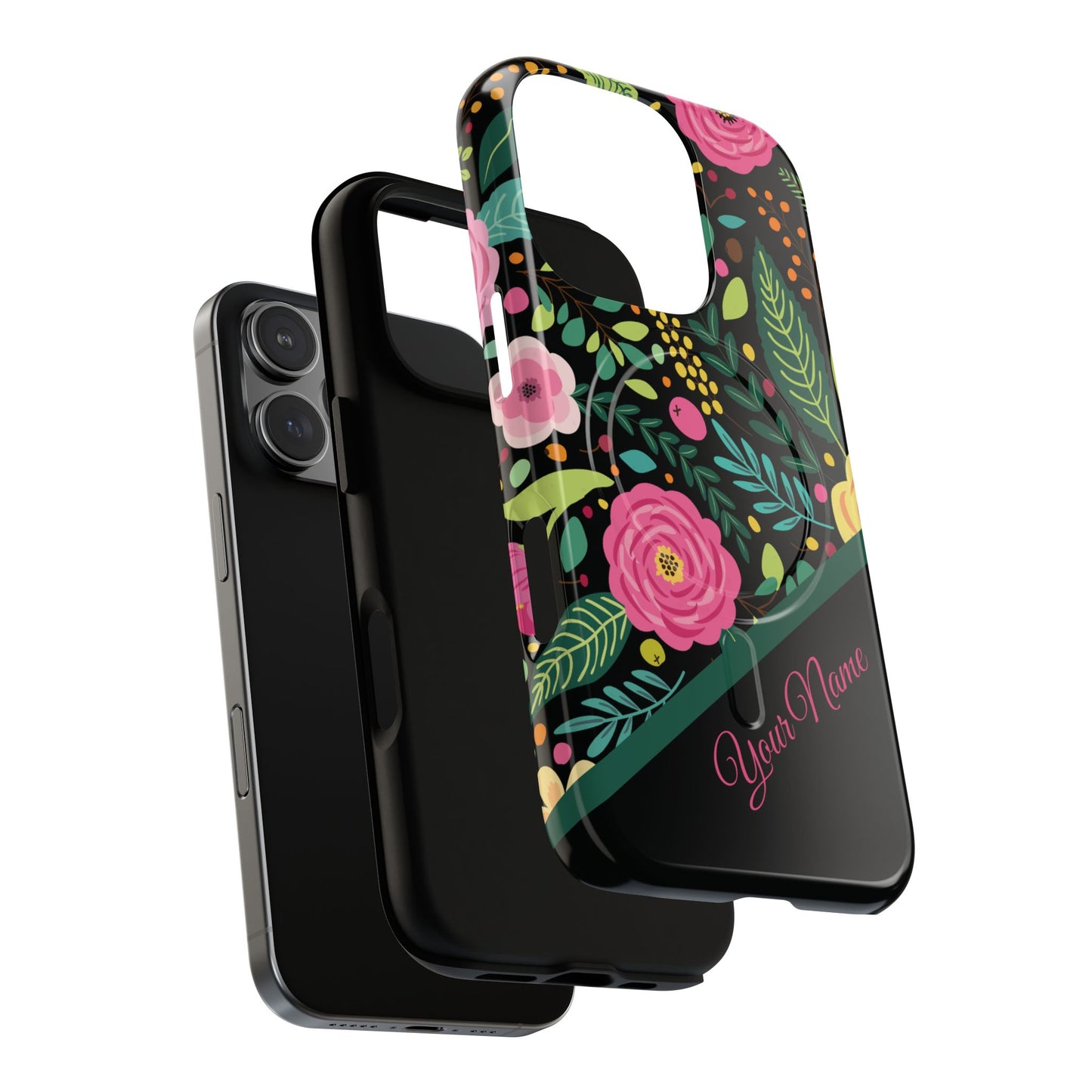 Personalized Floral Fantasy Tough Magnetic iPhone Cases- a Gift for Gardeners, Mother's Day, Birthday Gift, Anniversary Gift, Presents