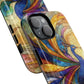 Mosaic Peacock Feathers Magnetic Phone Case, Tough Phone Shell, Vibrant Art Case, Gift for Her, Unique Phone Accessory, Wildlife Lover's Gift, Stained Glass Case.