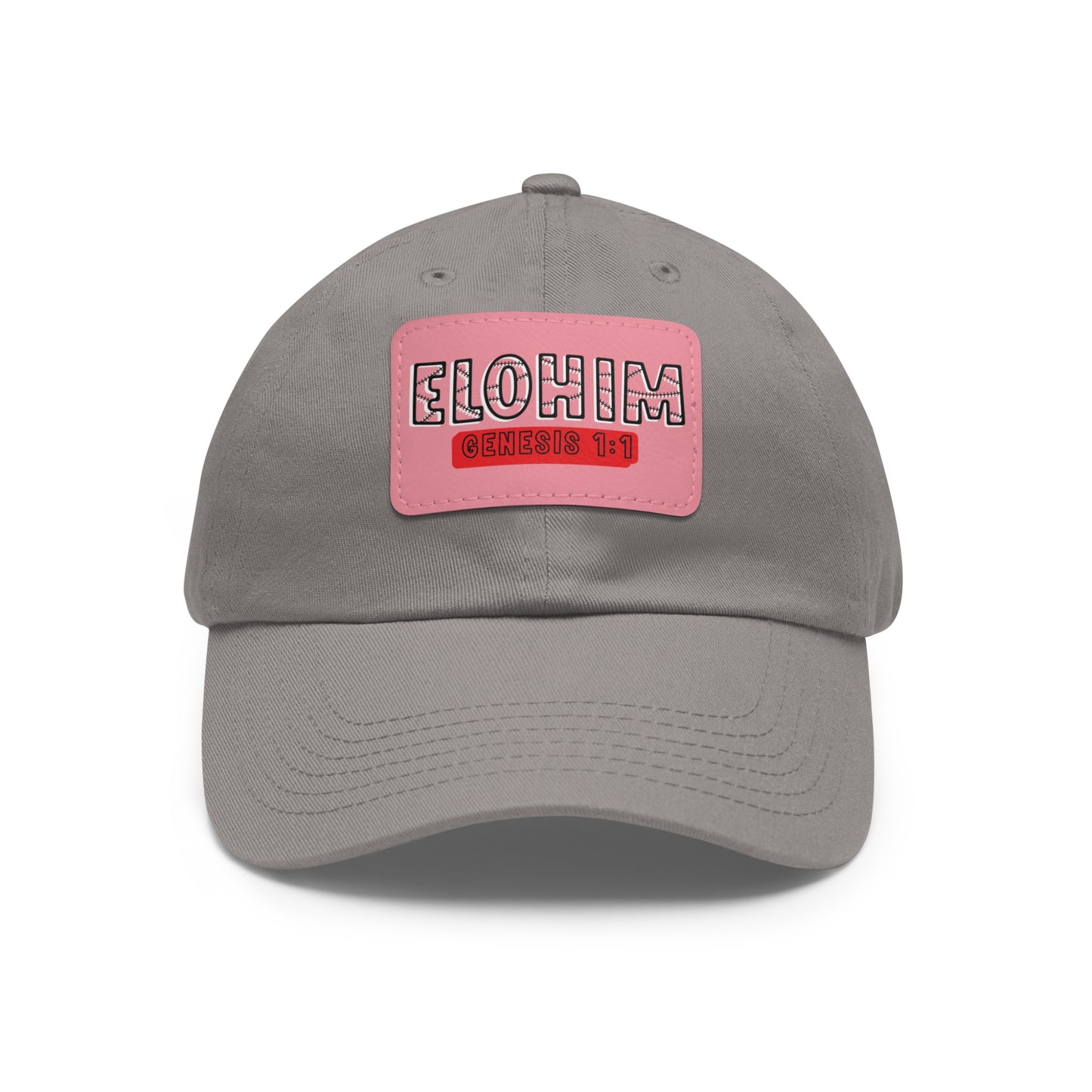 'ELOHIM, GENESIS 1:1- Stylish Dad Hat with Leather Patch | Great for Gifts for All, Casual Wear, Outdoor Activities, and Religious Events