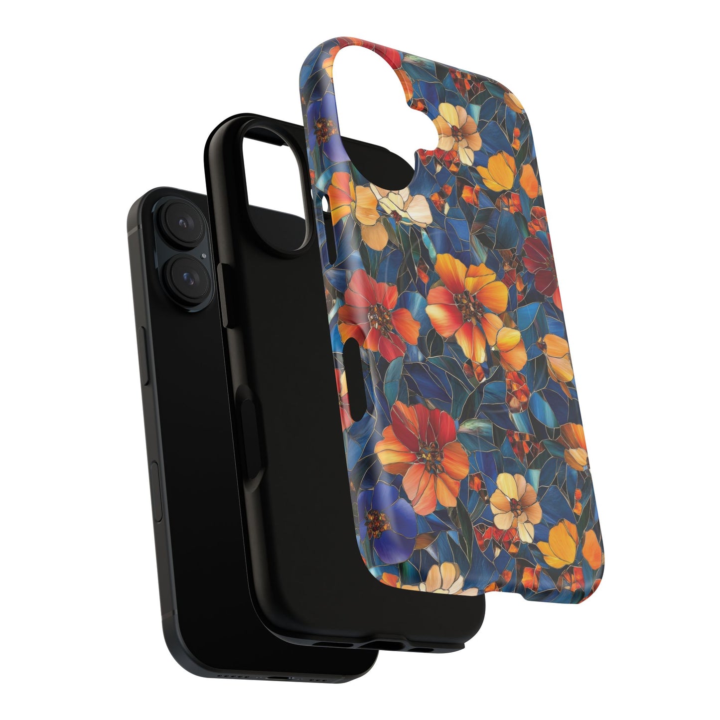 Cathedral Petals Tough Magnetic iPhone Case, Durable, Stylish, Unique Floral Design, Gifts for Her, Birthday, Everyday Use, Stained Glass iPhone Case.