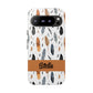 Personalized Whispering Feathers Samsung, Google Pixel and iPhone Case, Custom Name Case.