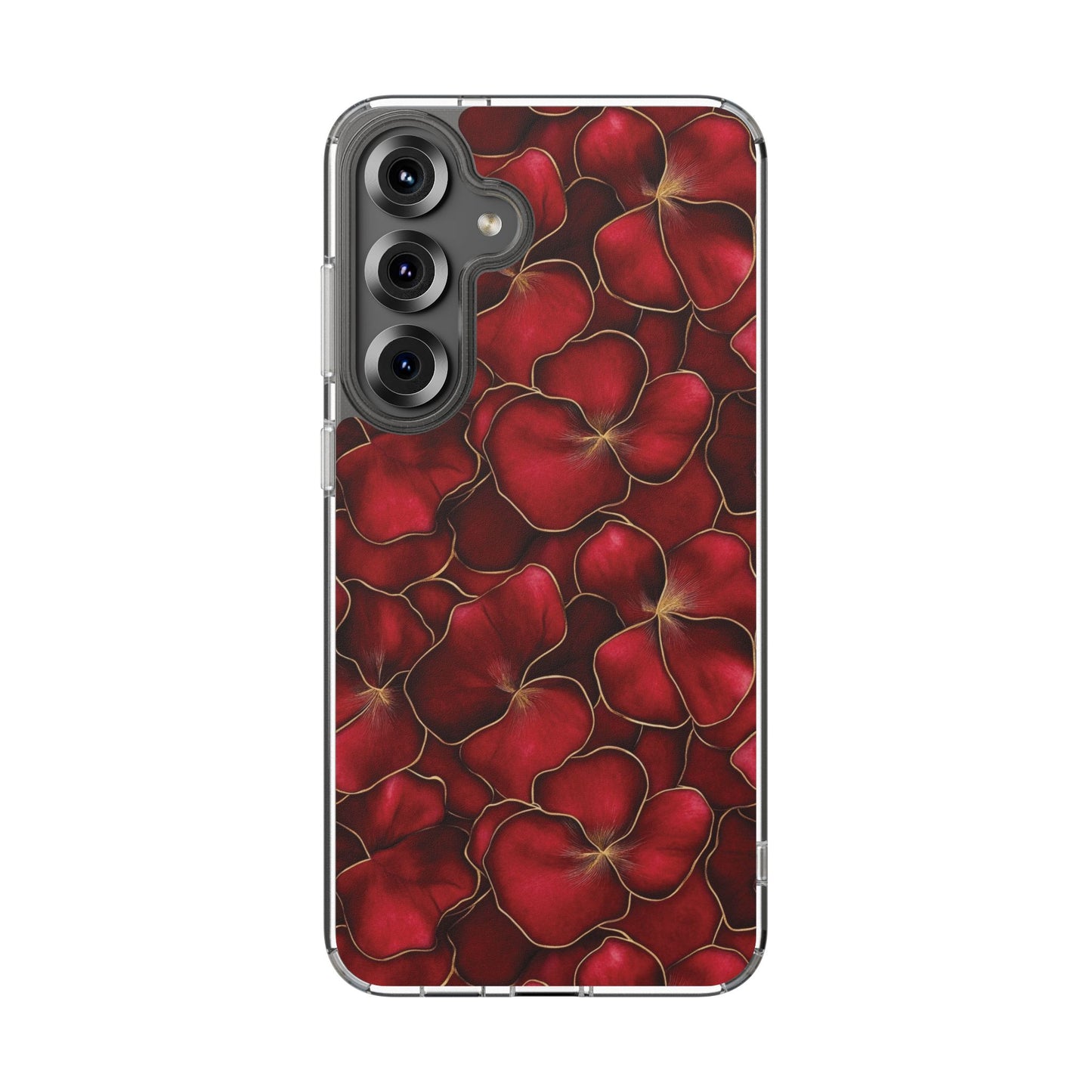 Velvet Petal Noir Floral Petal Clear Impact-Resistant iPhone and Samsung Case.
