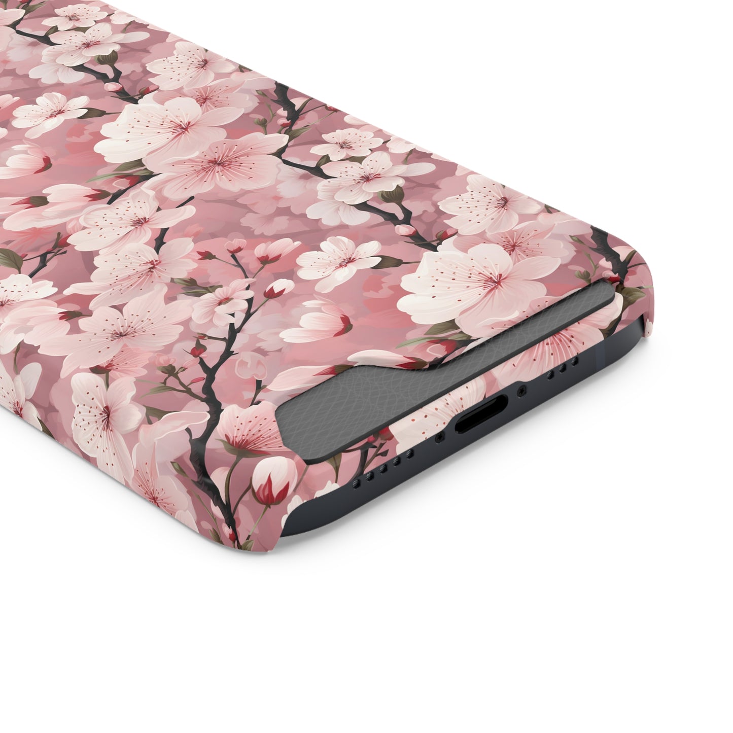 Cherry Blossom iPhone and Samsung Case With Card Holder