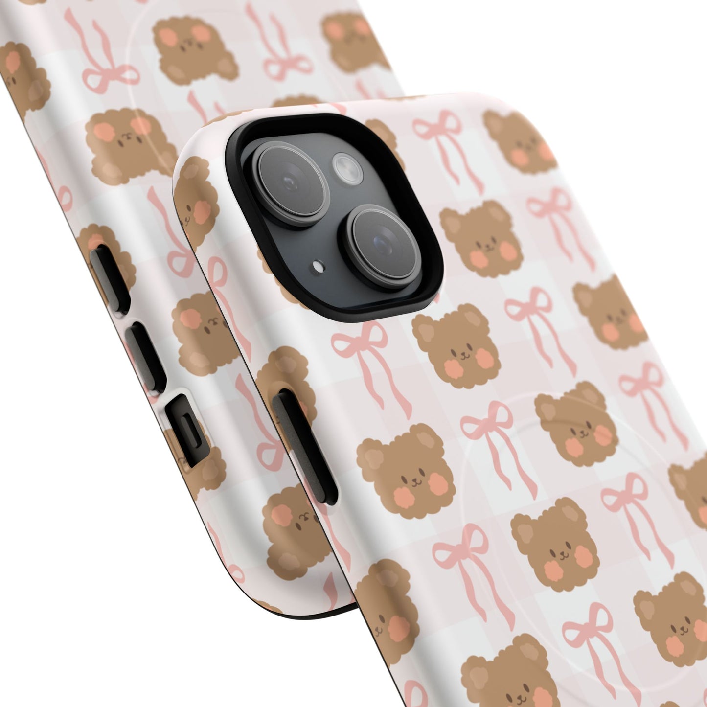 Cute Bear Pattern Magnetic Phone Case, Durable Animal Design, Gift for Kids, Trendy Case for iPhone, Cute Phone Accessory