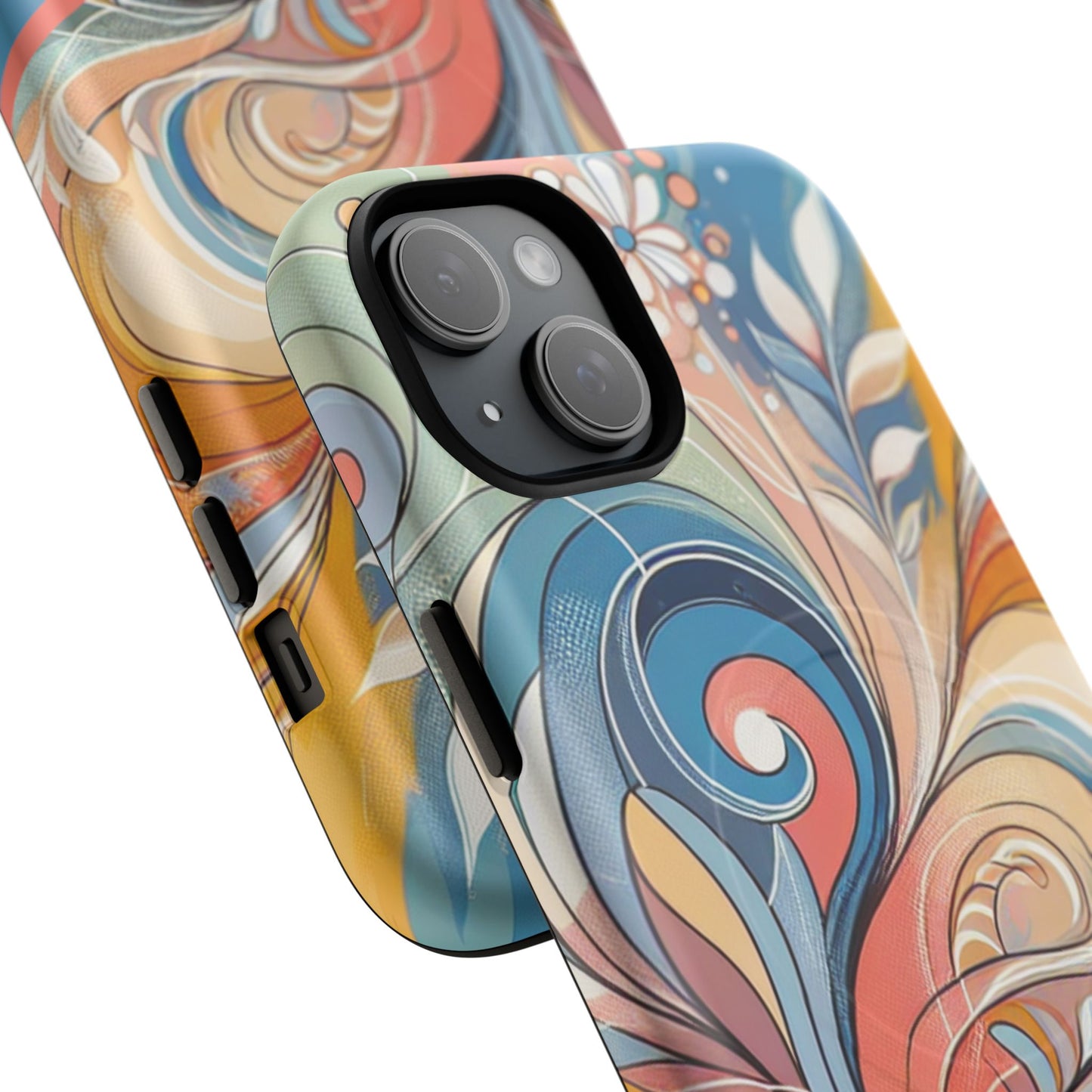 Personalized Sunset Garden Whirl Tough iPhone Magnetic Case for iPhone, Artistic Phone Cover, Durable Protection, Gifts for Her, Unique Style