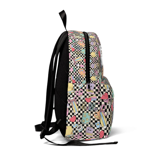 Personalized Black Doodle Daydream Composition Book Inspired Colorful Kids' Backpack, School Bag, Fun Pattern Backpack, Cute Child's Rucksack, Composition Backpack, Unique School Supplies