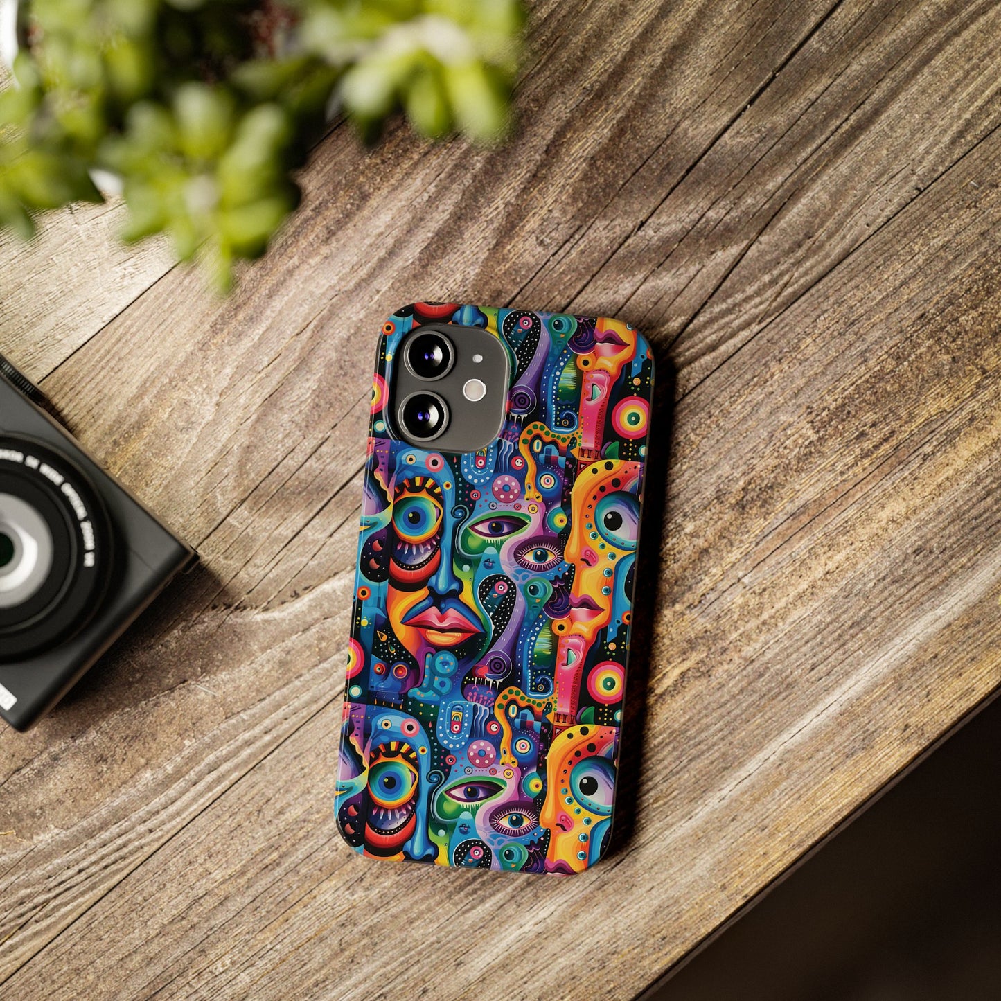 Psychedelic Visions Slim iPhone Case - Vibrant Design for Artistic Souls