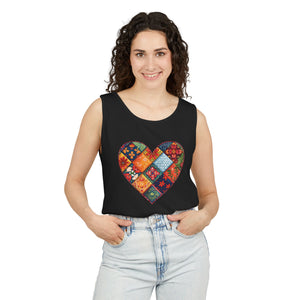 Patched Hearts Unisex Garment-Dyed Tank Top