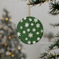 Green Snowflake Elegance Ceramic Ornaments (1pcs, 5pcs, 10pcs, 20pcs)