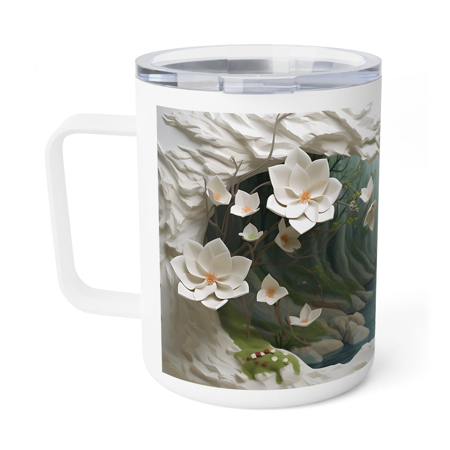 River Adventure Insulated Mug, 10oz - 3D Winding River Design