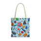 Blue Academic Adventures Tote Bag