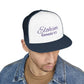 Purple 'ELOHIM, GENESIS 1:1'  Embroidered 5 Panel Trucker Cap | Casual Style Hat, Adjustable, Unisex, Perfect Gift for Outdoors, Festivals, Daily Wear