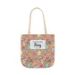 Personalized Brown Doodle Daydream Composition Book Inspired Canvas Tote Bag with Colorful Straps, Cute School Bag, Eco-Friendly Tote, Back to School Shopping Bag, Teacher Gift Idea