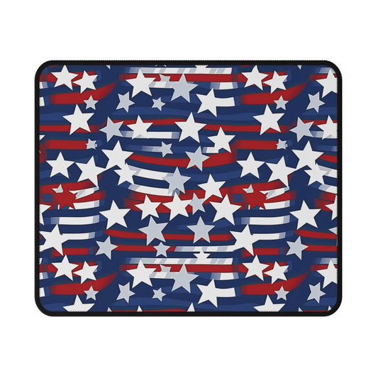 Patriotic Waves  Non= Slip Gaming Mouse Pad - USA Stars & Stripes Design