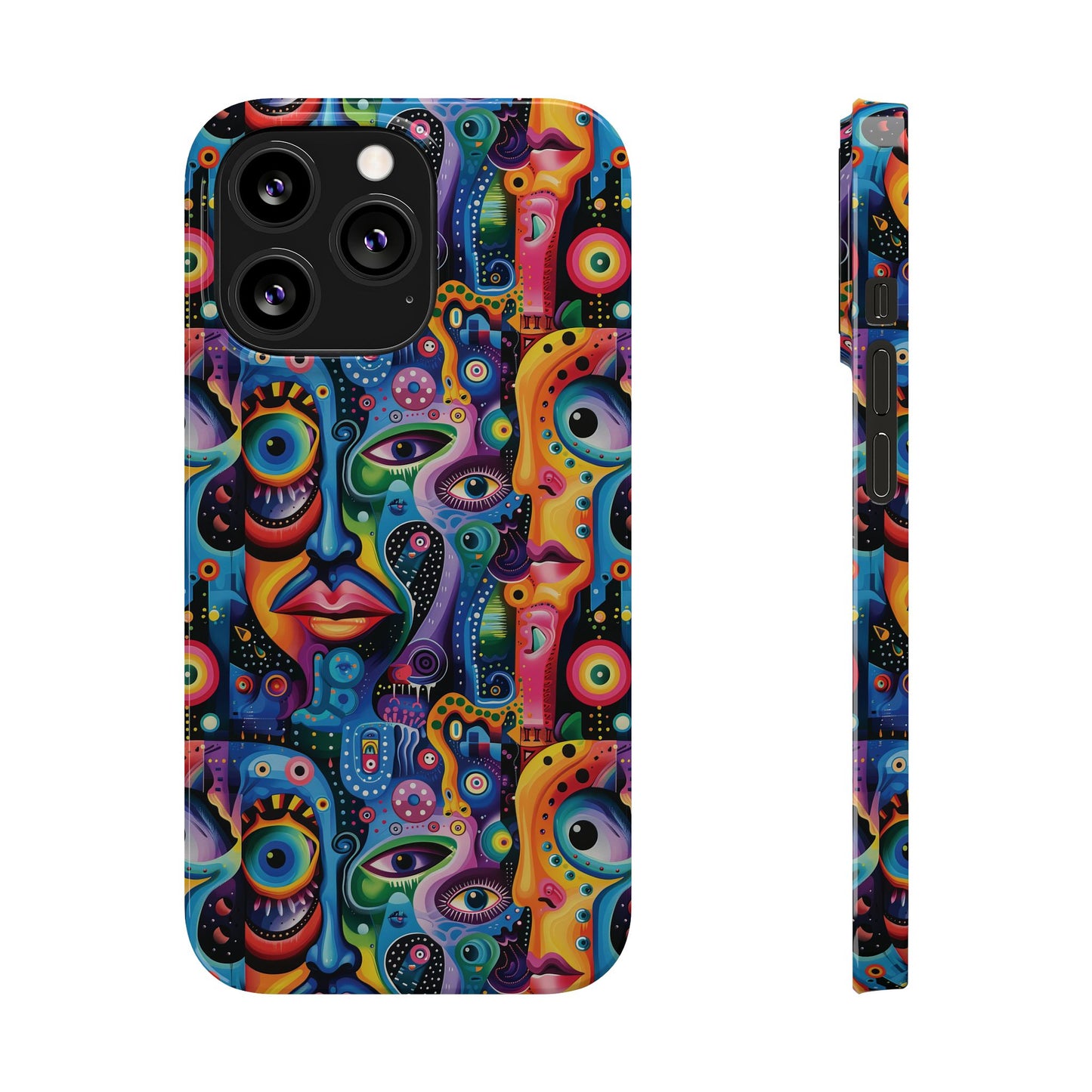 Psychedelic Visions Slim iPhone Case - Vibrant Design for Artistic Souls