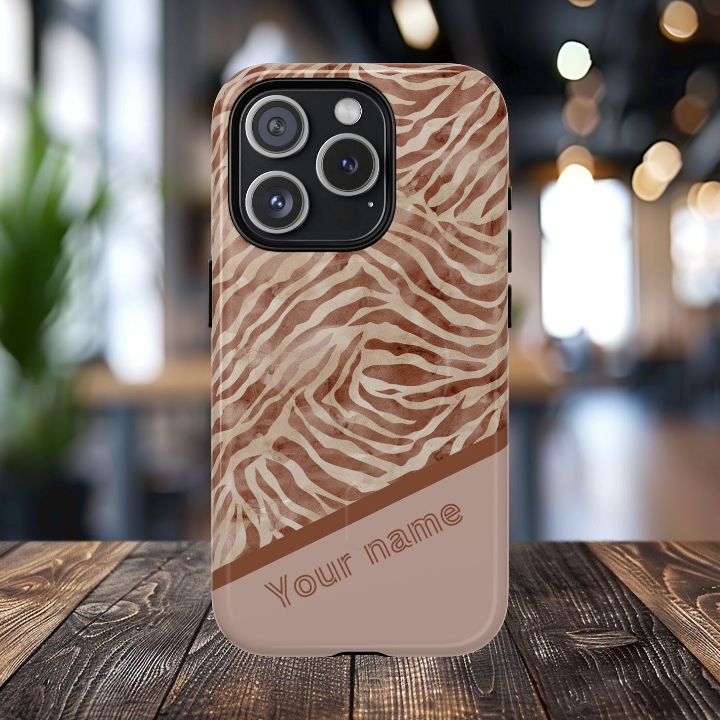 Personalized Zebra Print - Tough MagSafe® Magnetic Cases for Stylish Protection, Gifts for Wildlife Lovers, Trendy Accessories iPhone® 13, 14, iPhone 15, iPhone 16, iPhone 17, Pro, Pro Max, Plus Cases.