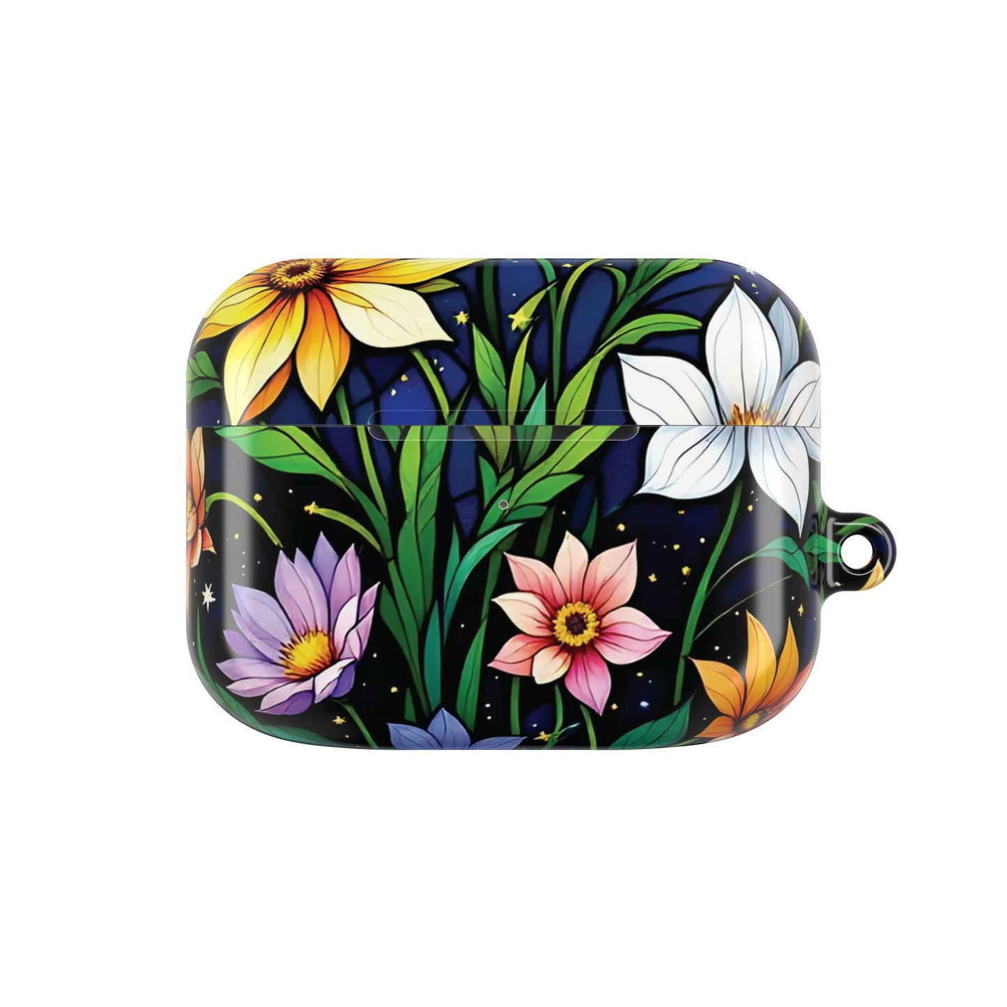 Flower Garden Stained Glass AirPod Case — Colorful Garden Protective Cover- Airpods Pro Gen 1 and 2, Gen 1 to 4.