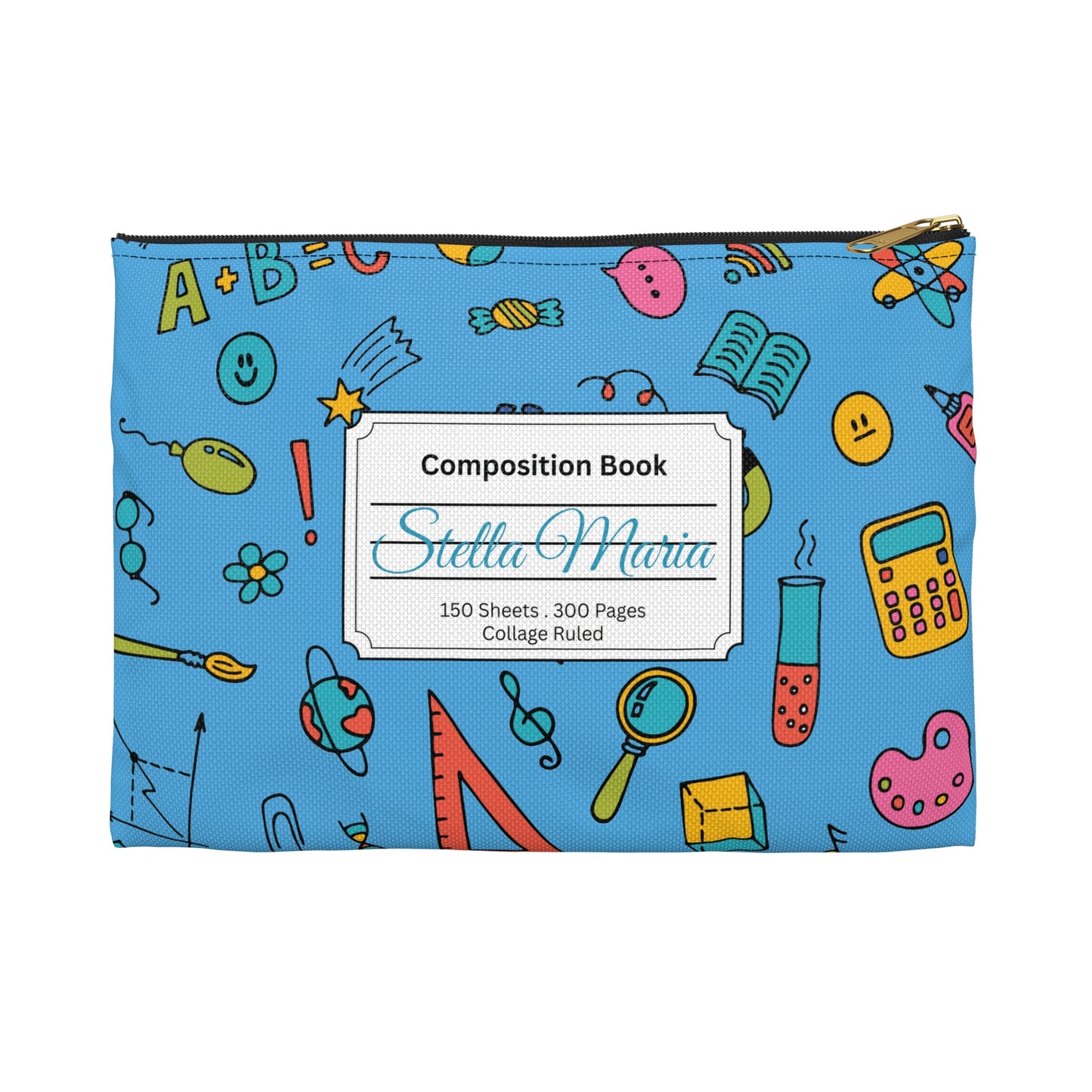 Personalized Classroom Couture Composition Book Inspired Accessory Pouch, Kids School Supplies, Classroom Organizer, Teacher Gift, Fun Stationery Case, Back to School