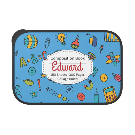 Personalized Classroom Couture Composition Book Inspired Bento Box, Fun Lunch Container, School Lunch, Meal Prep, Kids' Utensils, Back to School, Child's Lunchbox