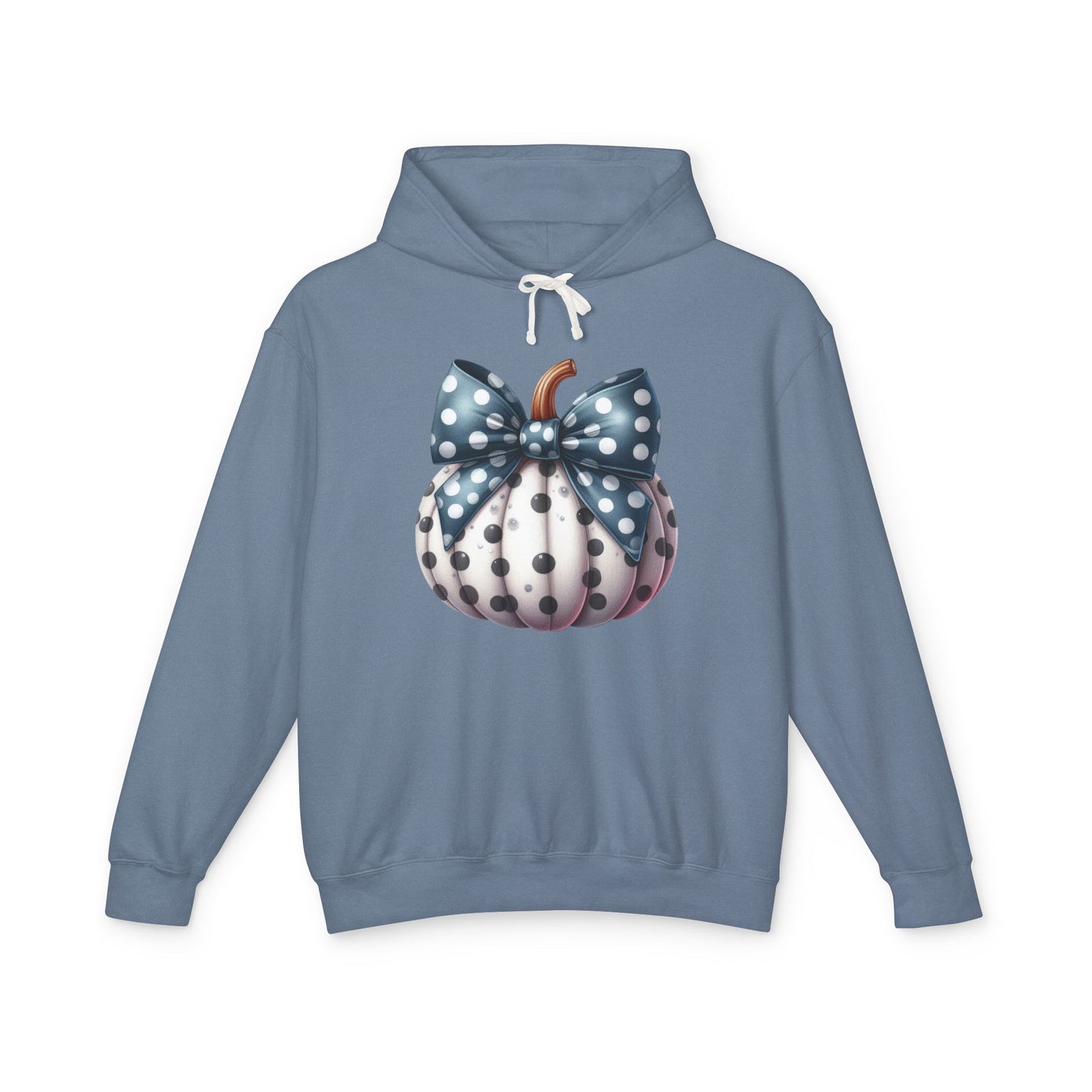 Polka Dot Pumpkin Charm Lightweight Hooded Sweatshirt