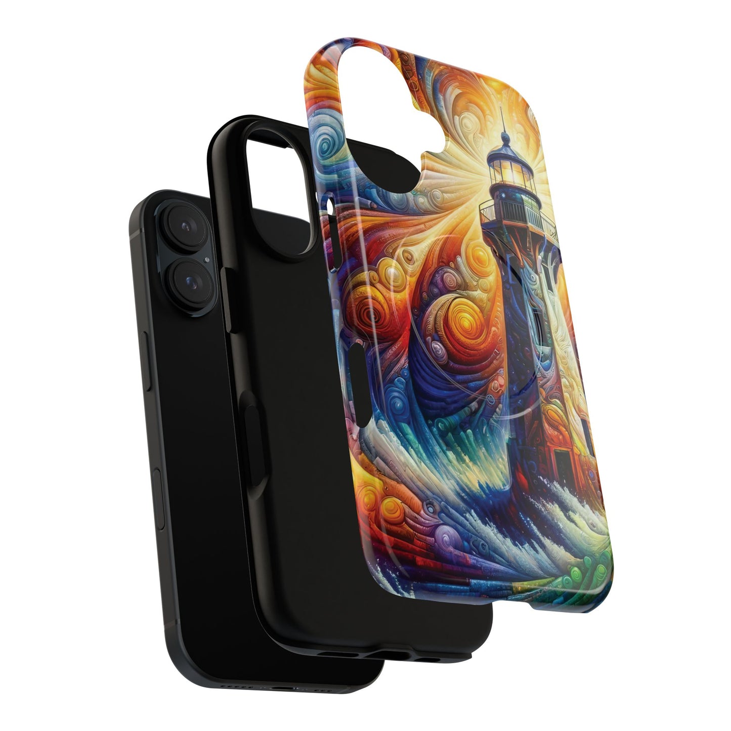 Vibrant Lighthouse Magnetic iPhone Case, Durable Protection for Everyday Adventure, Gift for Nature Lovers, Colorful iPhone Cover