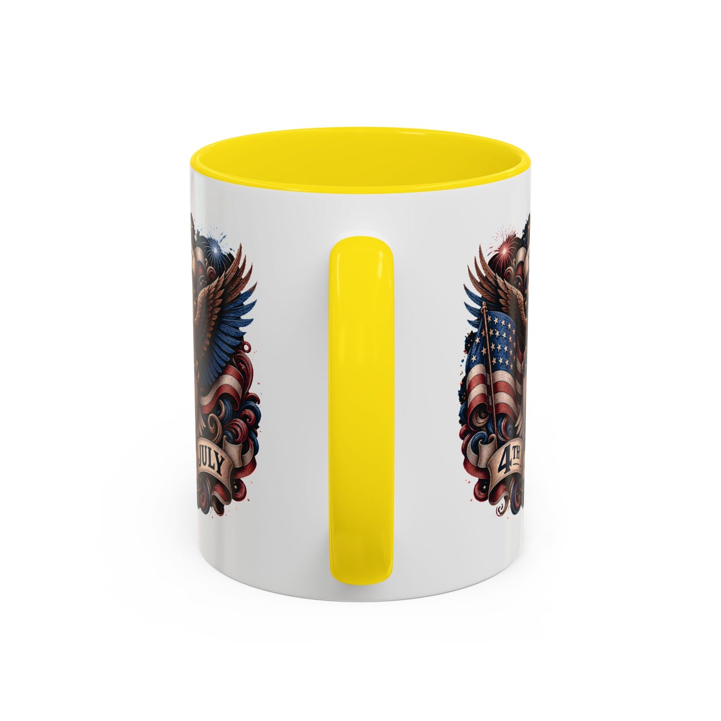 4th of July Eagle Coffee Mug — Patriotic American Flag Accent Mug (11/15oz)