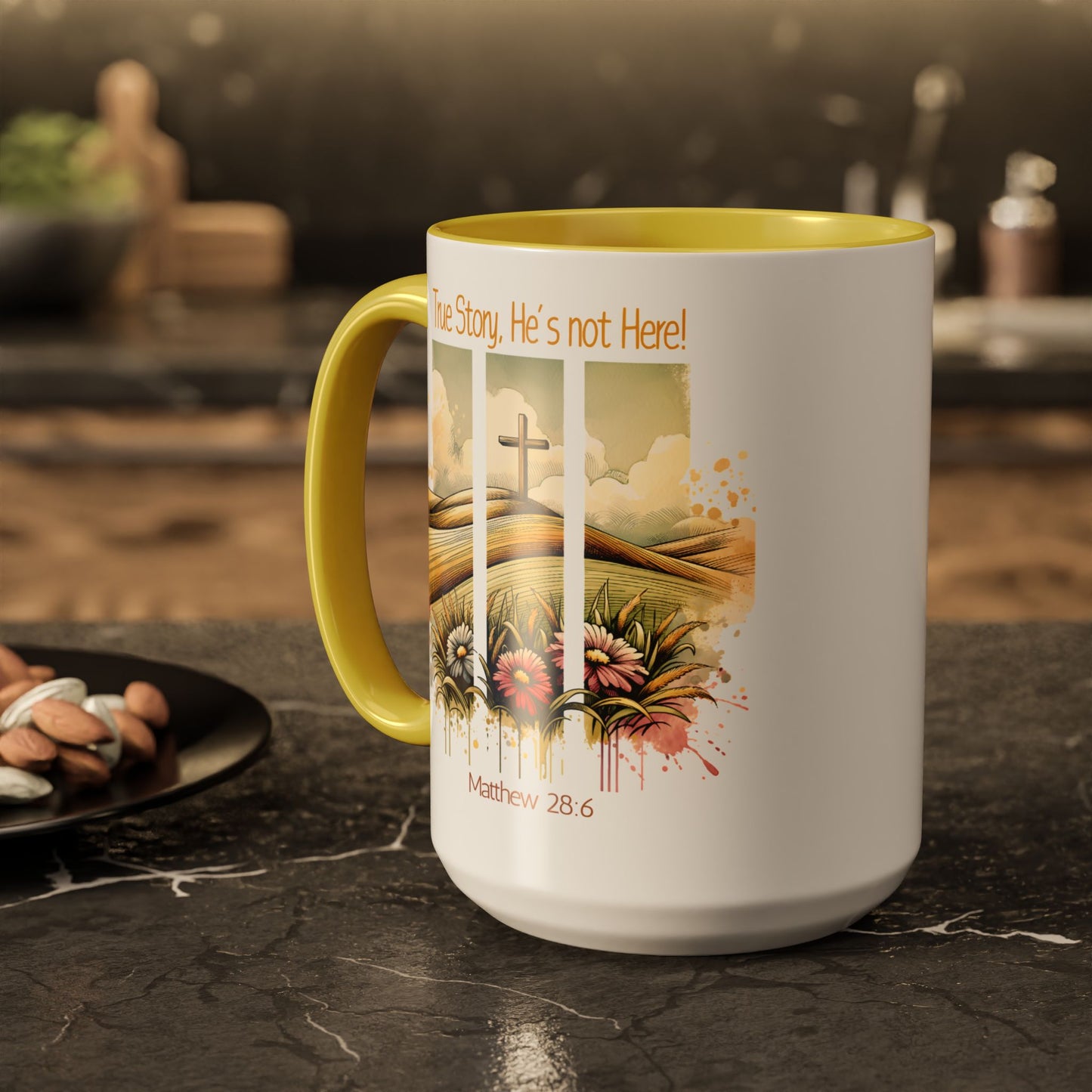 Inspirational Colorful Mug - True Story, He's Not Here! - Perfect for Gifting & Everyday Use