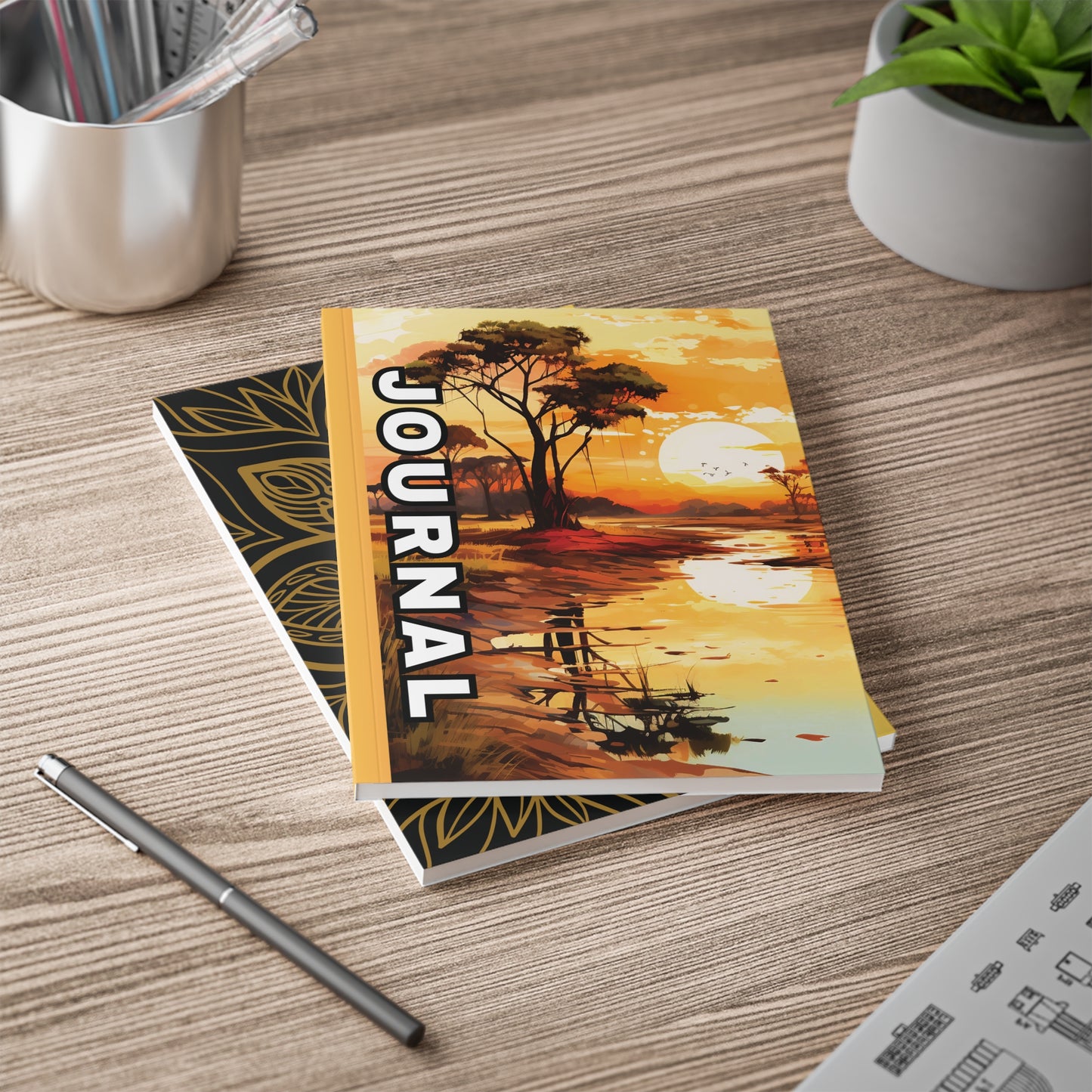 Nature-Themed Softcover Notebook, A5 Journal for Creatives, Mindfulness Mama, Reflection Diary, Gifts for Artists, Travel Log