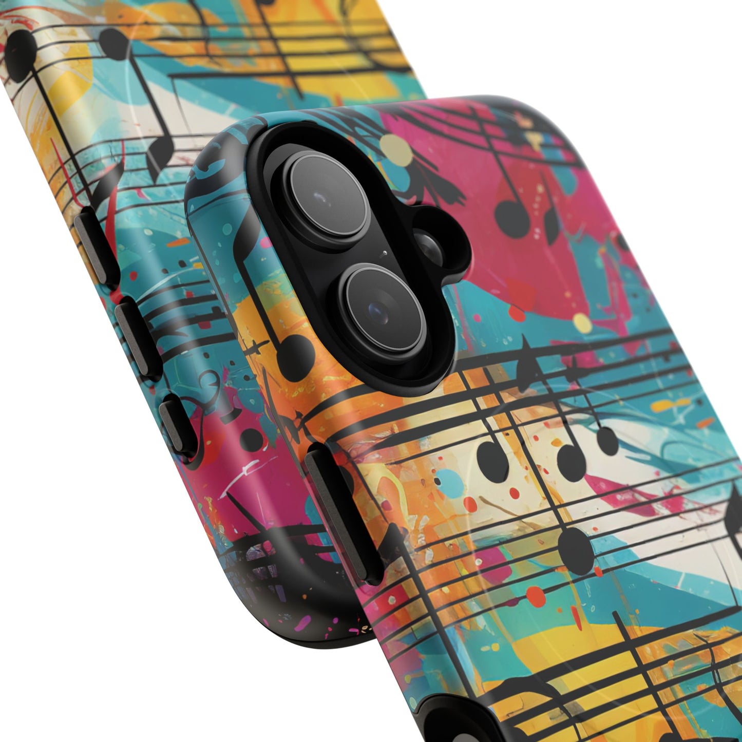 Vibrant Music Note Phone Case, Tough Magnetic Case, Music Lover Gift, Colorful Phone Accessory, Customizable Phone Cover, Unique Gift Idea