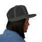 Navy 'ELOHIM, GENESIS 1:1'  Embroidered 5 Panel Trucker Cap | Casual Style Hat, Adjustable, Unisex, Perfect Gift for Outdoors, Festivals, Daily Wear