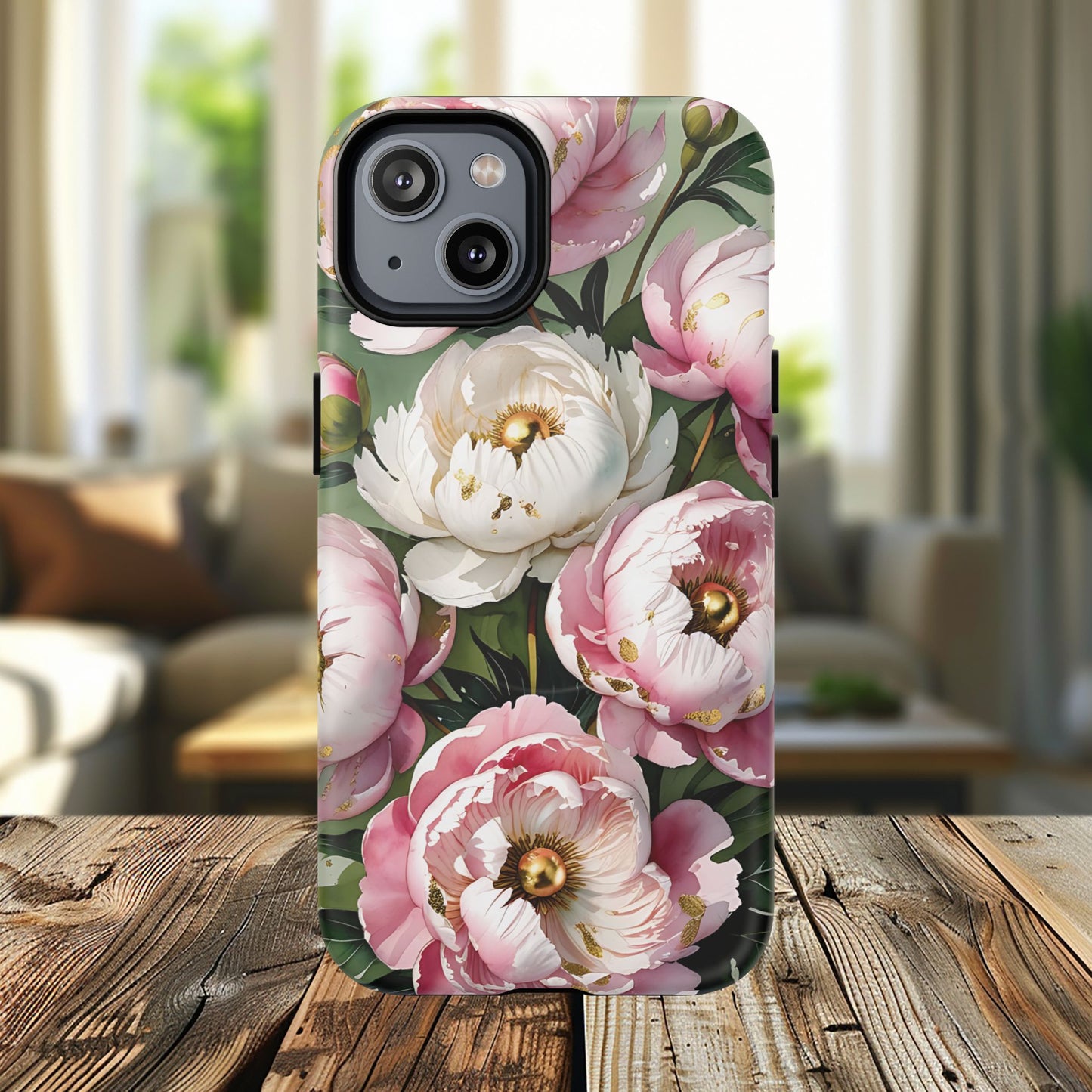 Floral Peonies Tough Magnetic Phone Cases, Durable Floral Phone Cover, Chic Flower Case, Stylish Phone Protector, Gift for Her