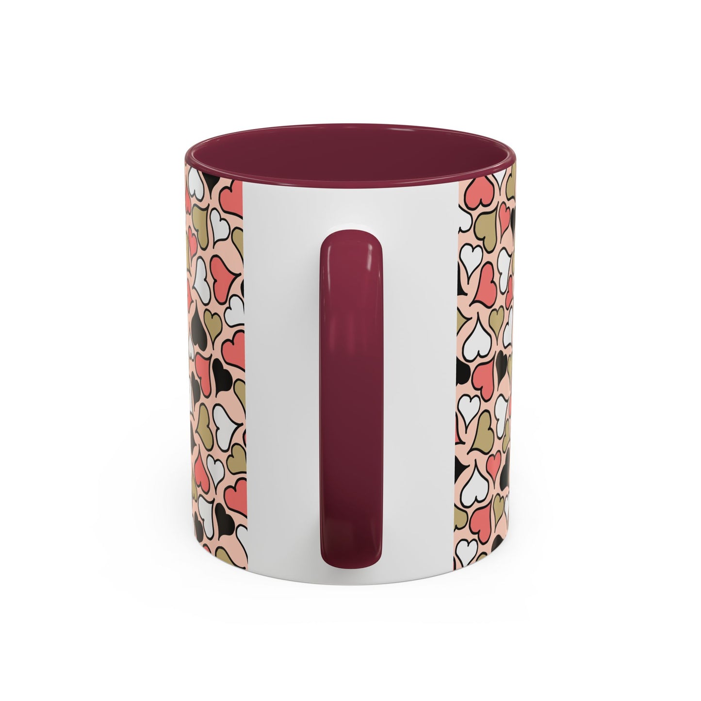 Heart Patterned Coffee Mug - Colorful Love Design, Perfect for Gifts & Celebrations