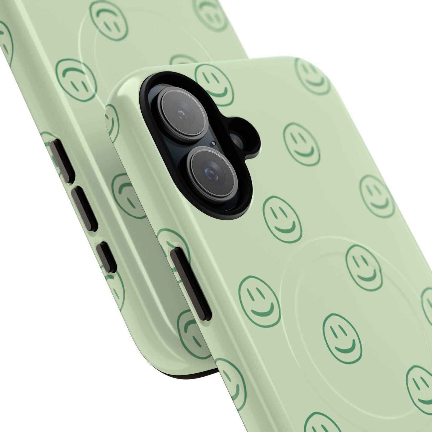 Green Smiley Face Magnetic iPhone Case