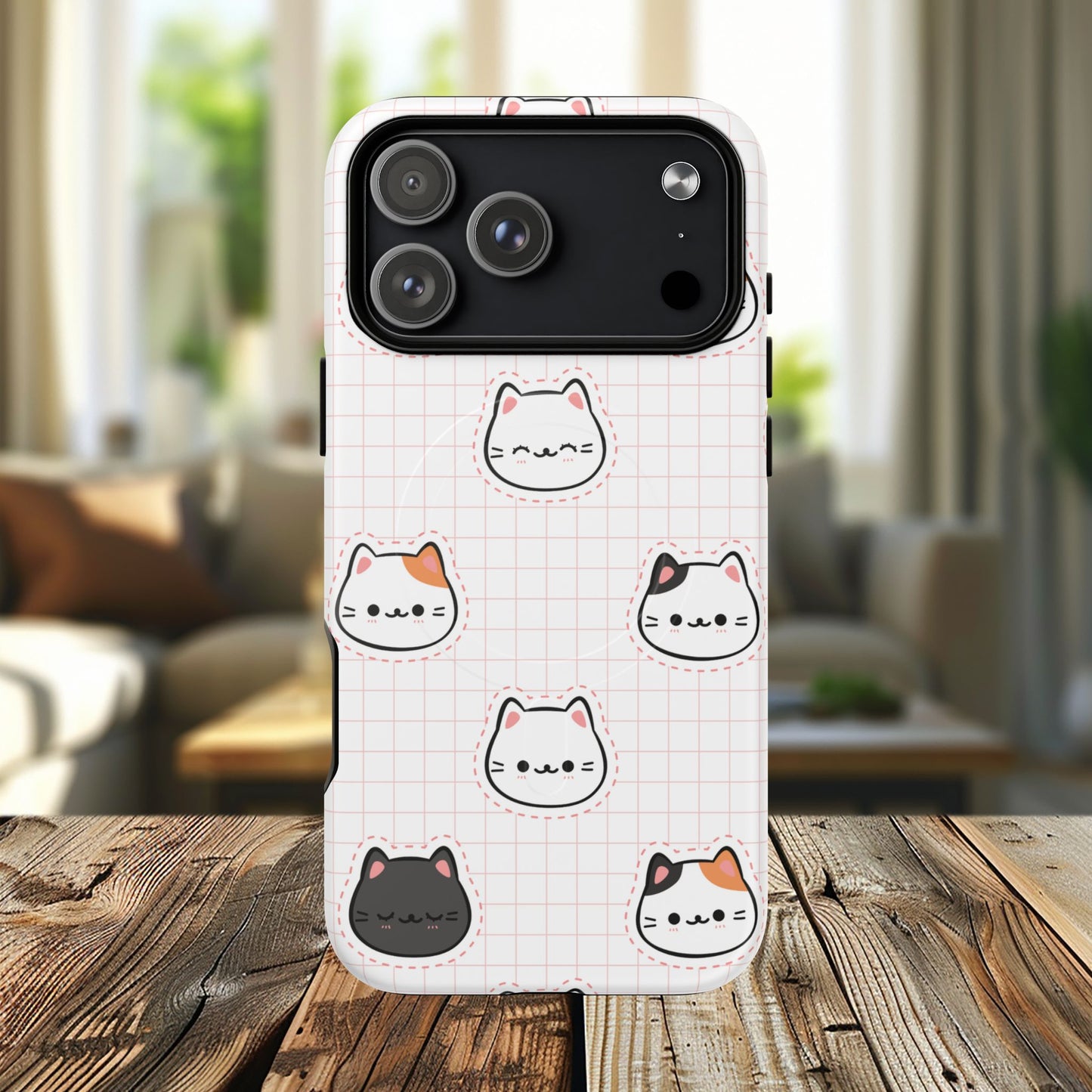 Cute Cat Tough Magnetic Case, iPhone Cover, Cat Lover Gift, Cute Cat Accessories, Pet-Themed iPhone Case