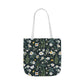 Daisy Delight Floral Canvas Tote Bag with 5-Color Straps | Eco-Friendly Shopping Bag