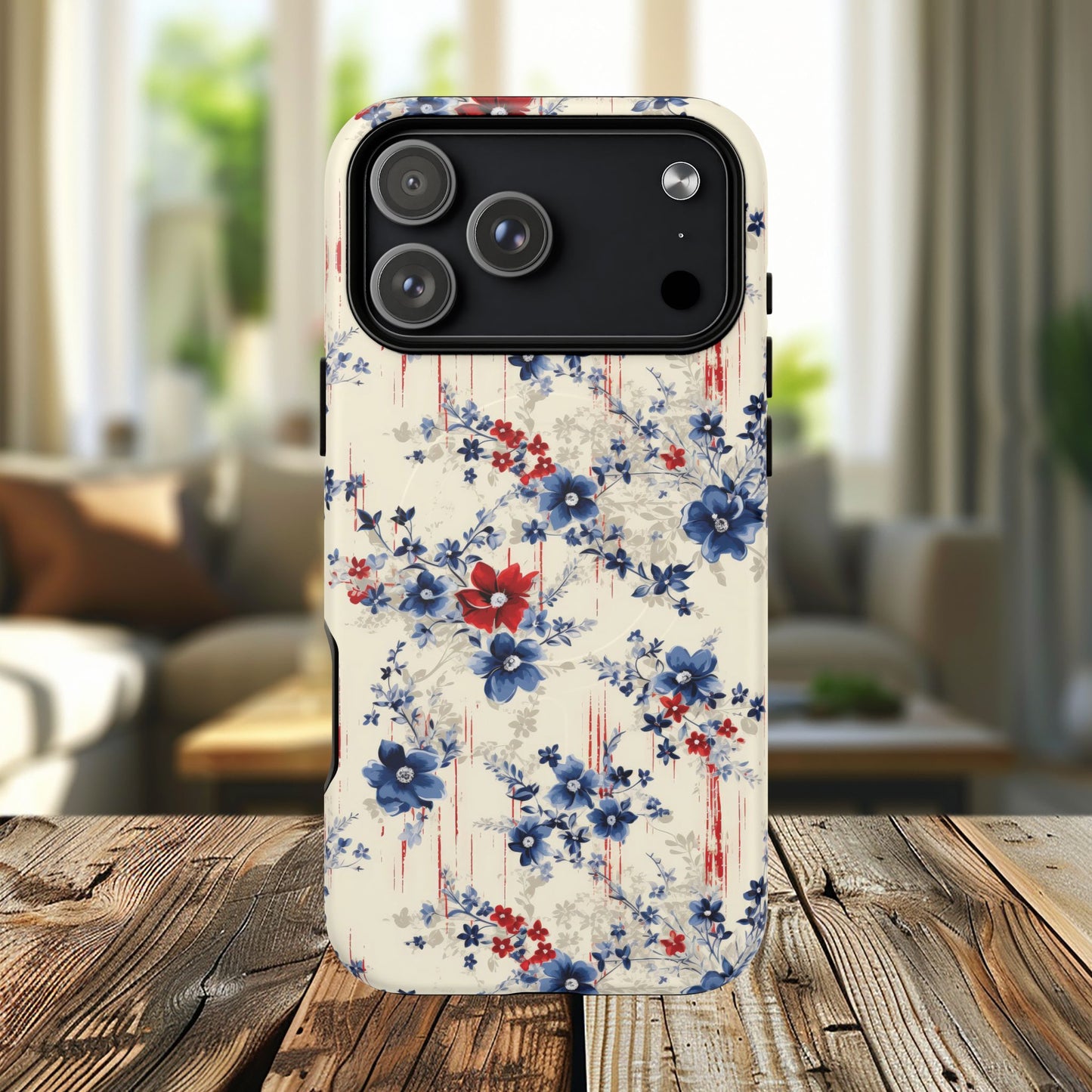 Americana Blossom Drift Tough Magnetic iPhone Case - Durable, Chic, Personalized for Floral Lovers, Gift for Her, Spring Style, iPhone Accessories