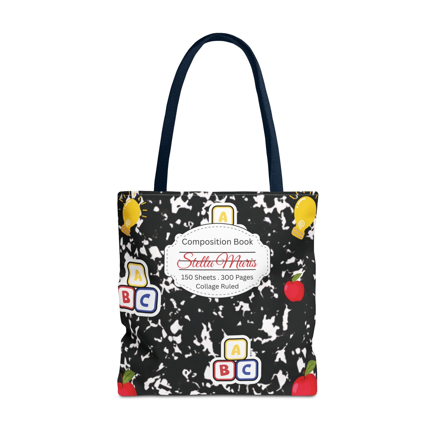 Personalized Composition Book InspiredTote Bag, Back to School Tote, Teacher Gift, Kids Bag, Custom Name Bag, Educational Accessories, Back to School Tote Bag.