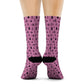 Winter Wonderland Pink Crew Socks - Soft & Elastic Polyester/Spandex Blend - One Size Fits All