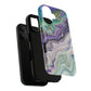 Stylish Purple Acrylic Tough Magnetic iPhone Cases, Unique Protective Cases for iPhone, Colorful Marble Design, Great Gift for iPhone Lovers