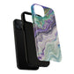 Stylish Purple Acrylic Tough Magnetic iPhone Cases, Unique Protective Cases for iPhone, Colorful Marble Design, Great Gift for iPhone Lovers
